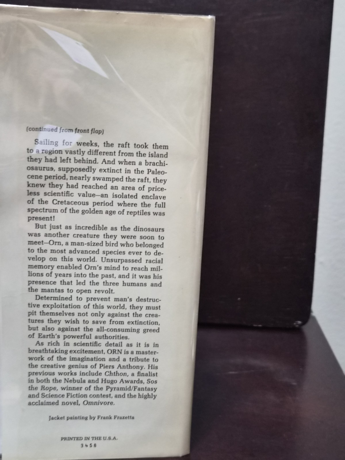 Piers Anthony ORN Of Man and Manta 1970 Doubleday BCE Frazetta HCDJ VG Mylar