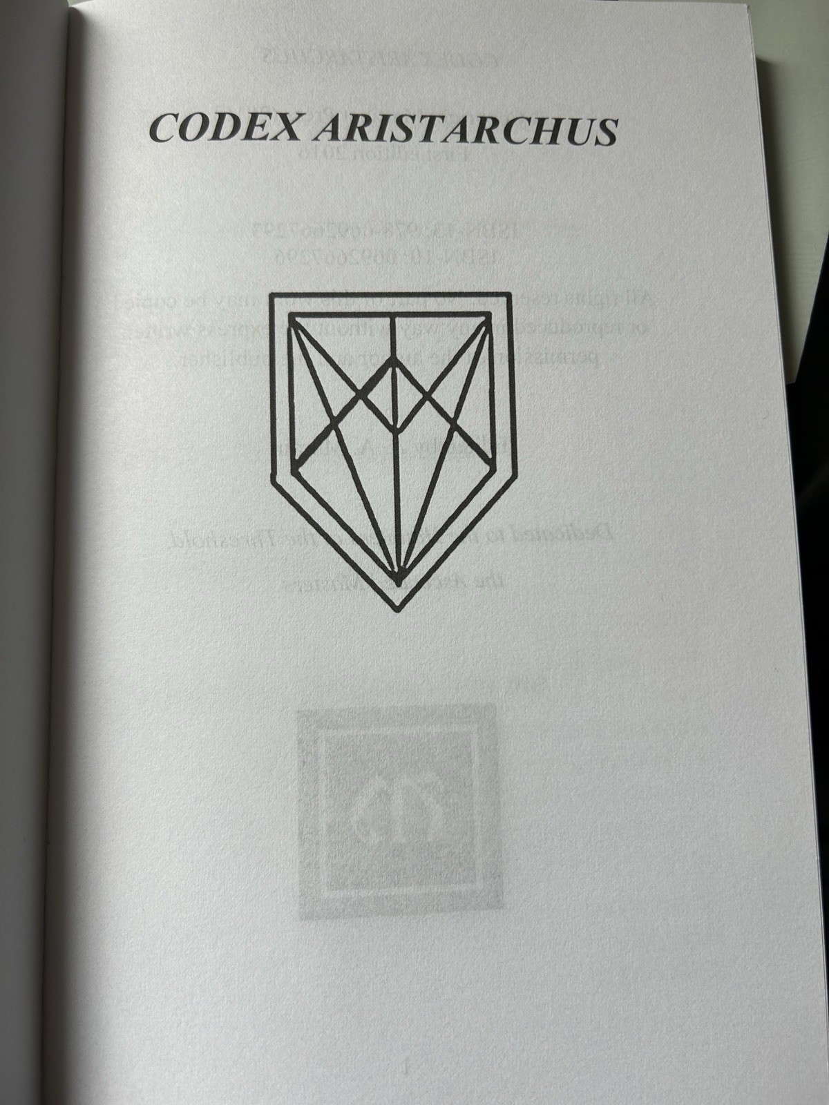 Codex Aristarchus by A. Morain (2016, Trade Paperback)