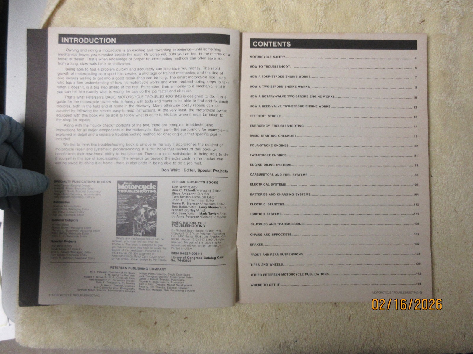 Petersen’s Basic Motorcycle Troubleshooting, circa 1974, paperback,144 pages.