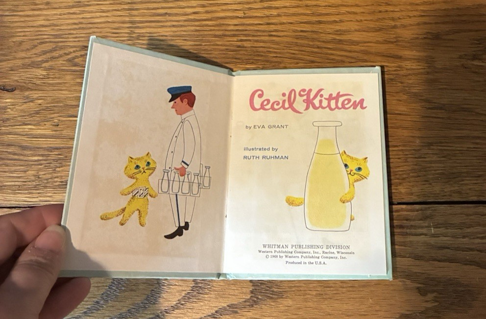 Vintage 1968 Whitman Publishing Cecil Kitten by Eva Grant – RARE SMALL SIZE