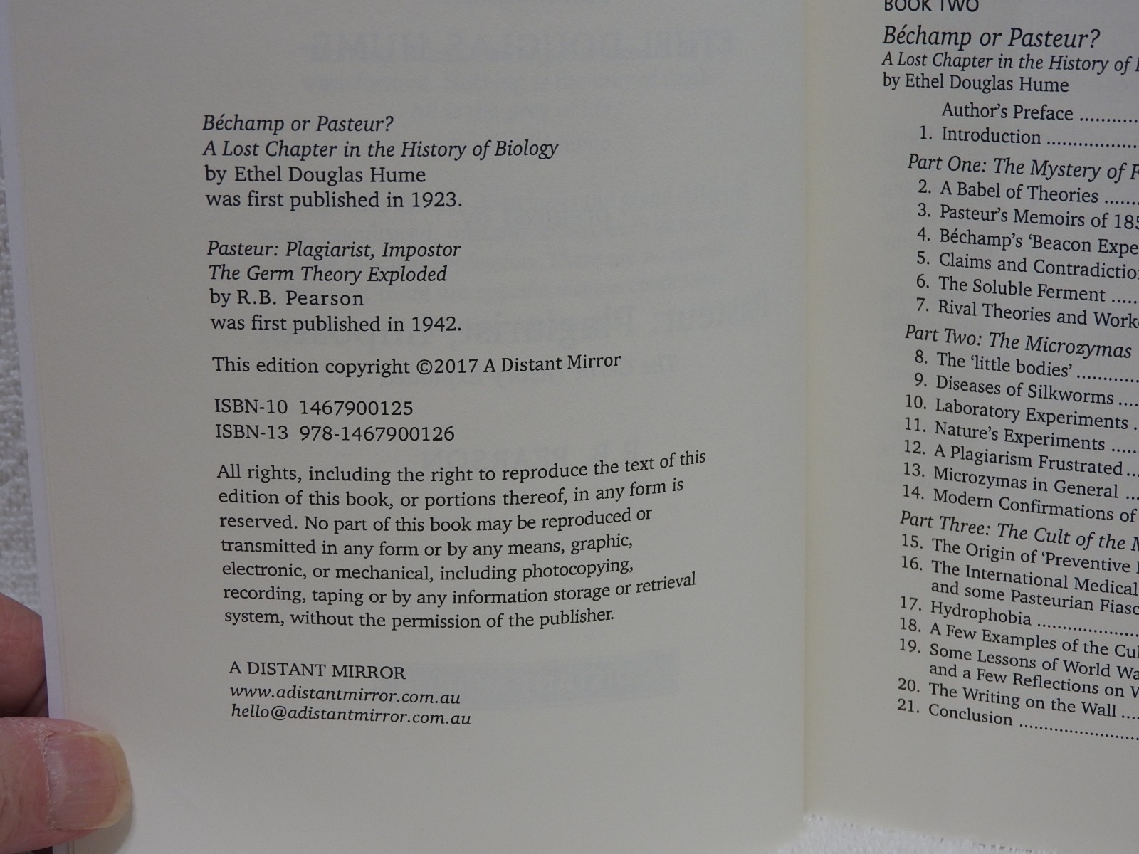 Bechamp or Pasteur? by Ethel D Hume 350 Pages Paperback 2017 Edition 👀*……..