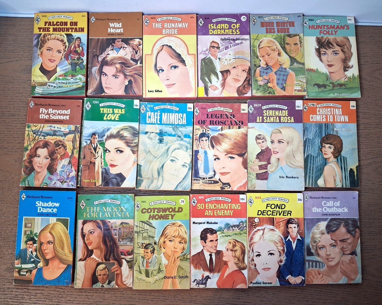 Lot of 18 Vintage Harlequin Romance Books 1960’s 1970’s Red Page Edges
