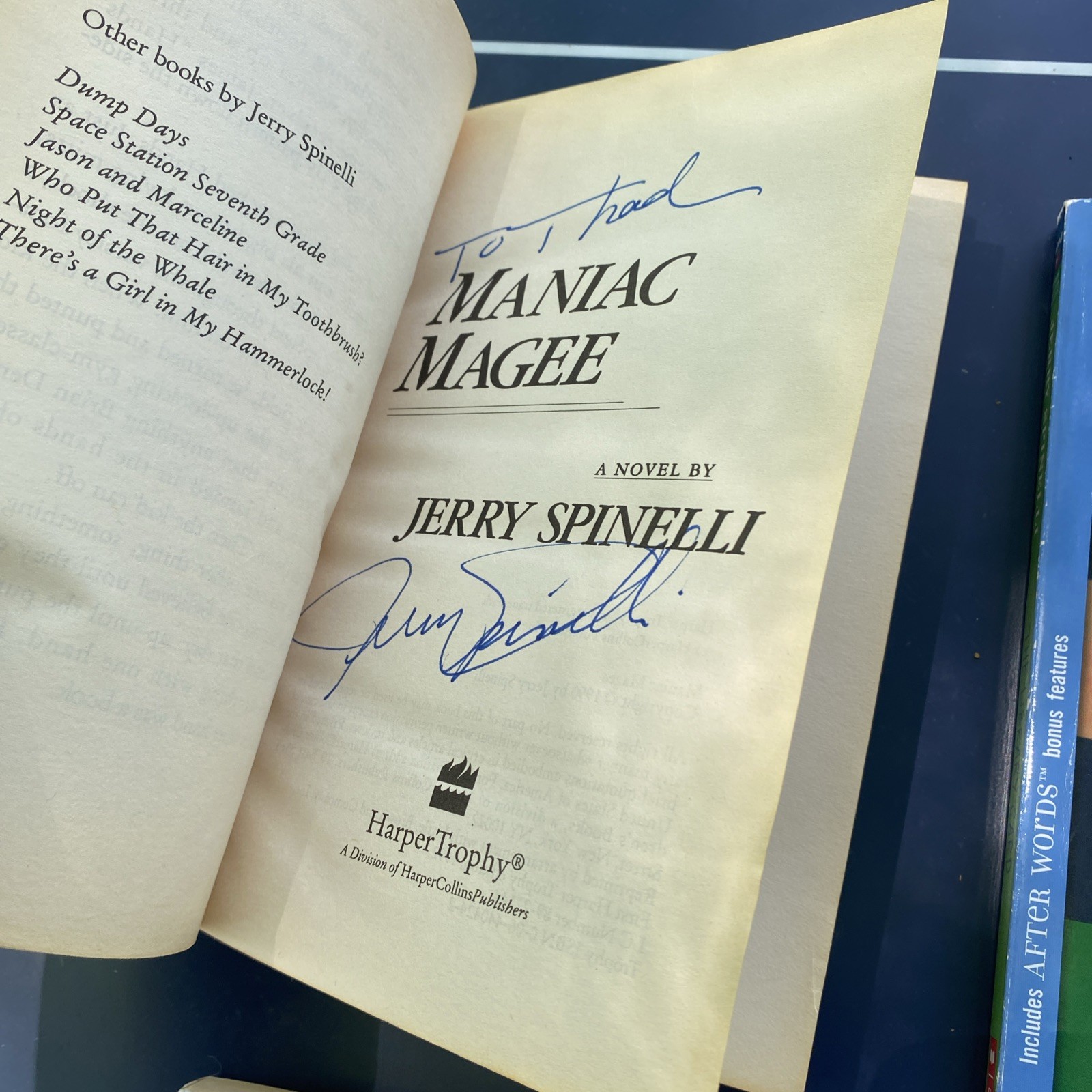 Lot of Young Adult Books- Autographed Maniac Magee, Jerry Spinelli, Louis Sachar