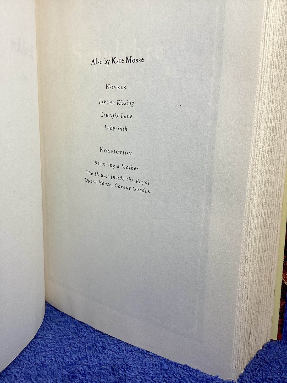 Novel “Sepulchre” Kate Moses 572 Pages 2007 G.P. Putnam