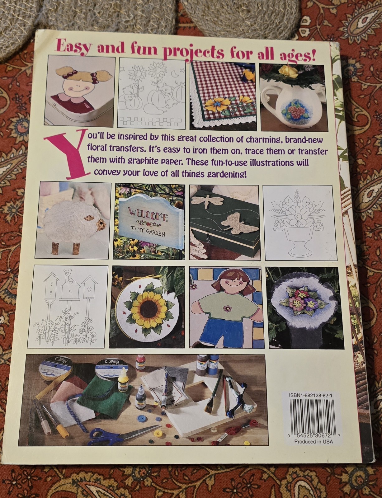 FLOWERS FROM MY GARDEN: IRON-ON TRANSFERS By Vicki Blizzard – Hardcover *VG+*