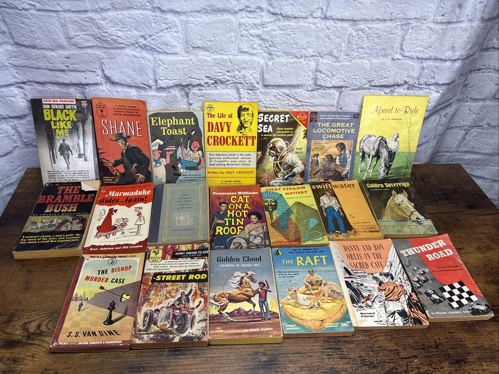 Vintage Paperback Book Lot Of 20 1950s-70s Western Adventure Mystery Classics