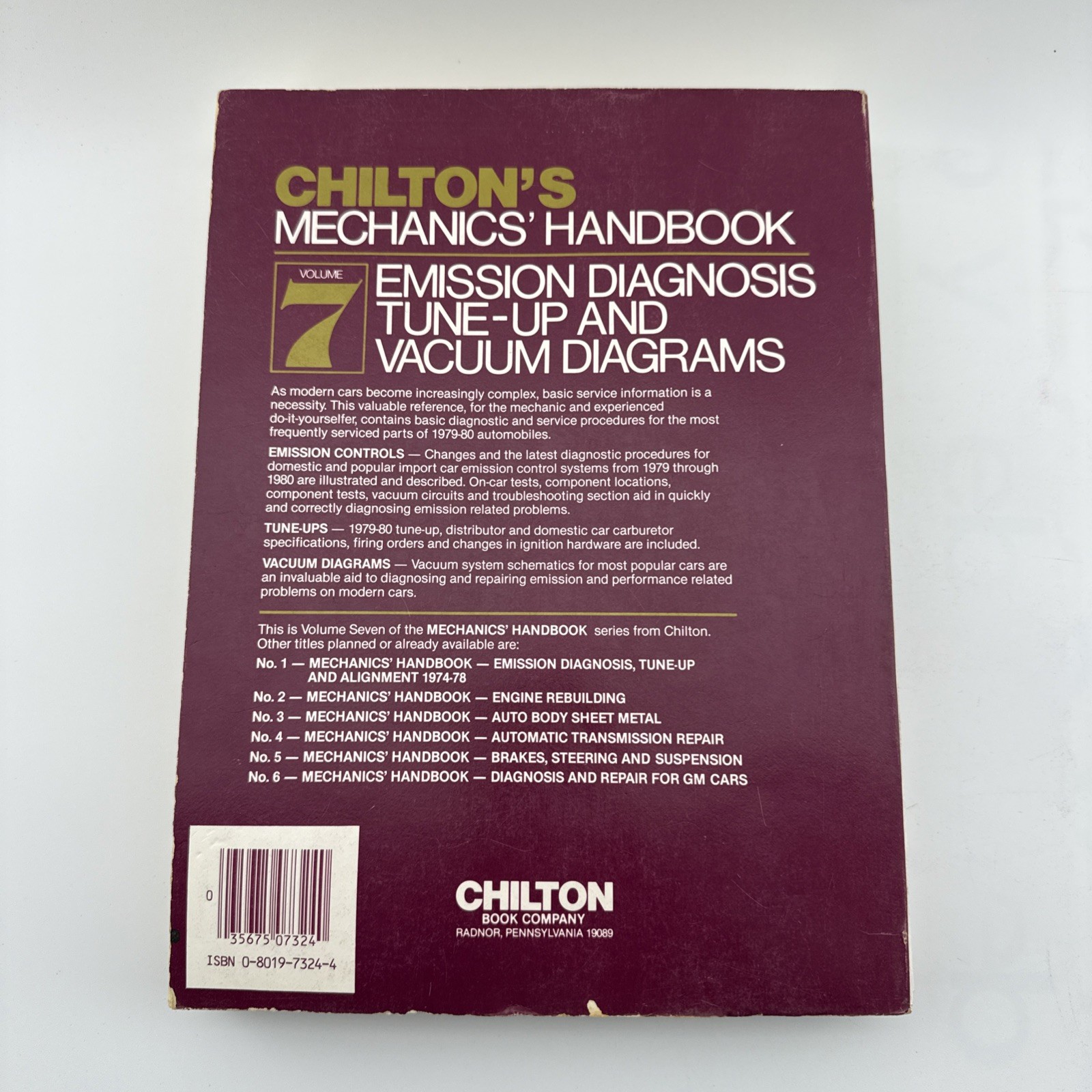 Chilton Mechanics Handbook Volume 7 Emission Diagnosis Tune-Up Vacuum Diagrams 1