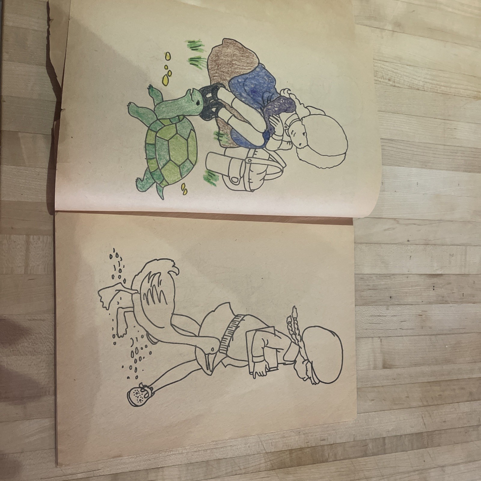 Holly Hobbie Nature Friend Coloring Book Vtg Aged Pages 1976 Slightly Distressed