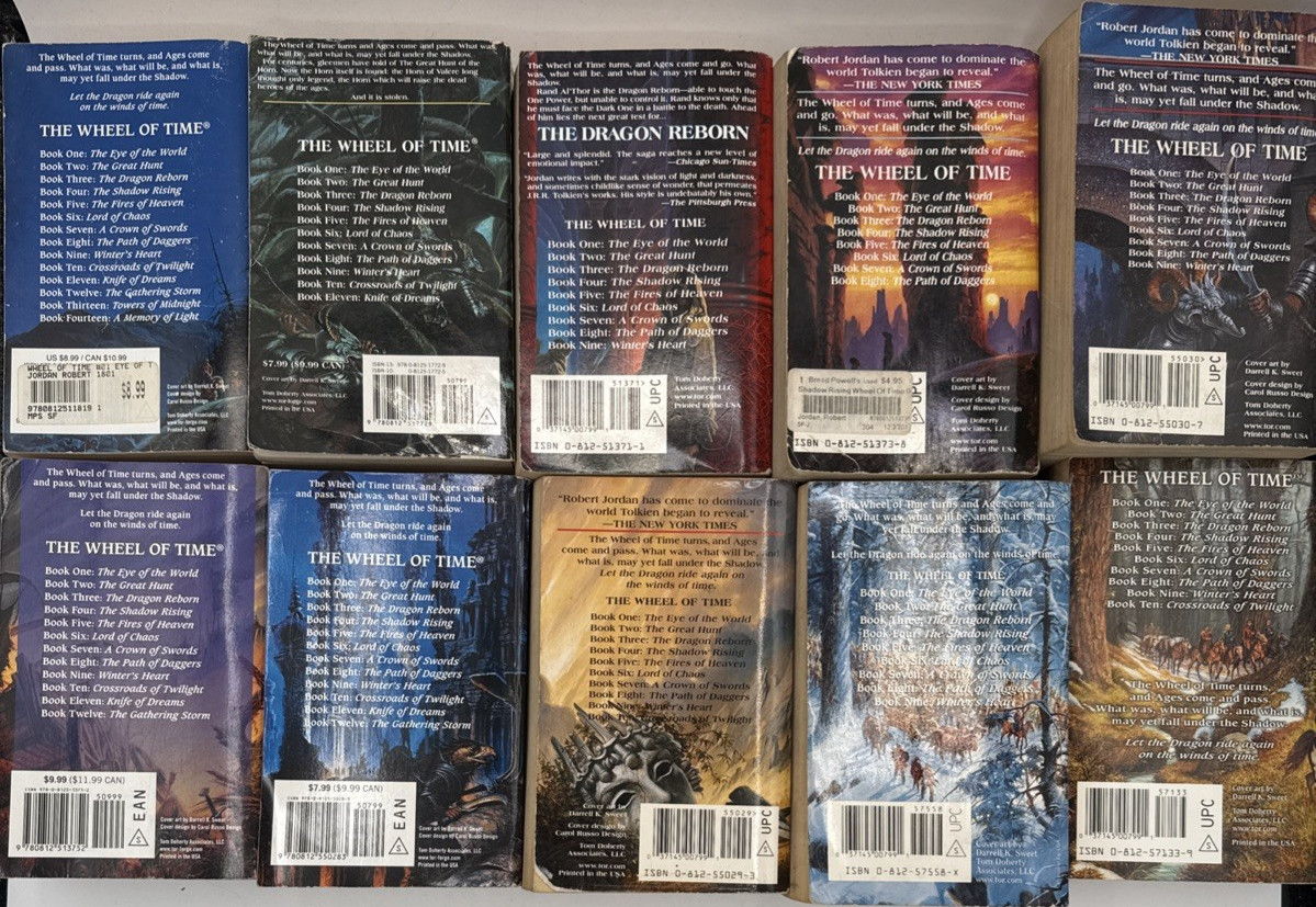 Wheel of Time Series by Robert Jordan, Set of 11, The Prequel & Book 1-10, B188