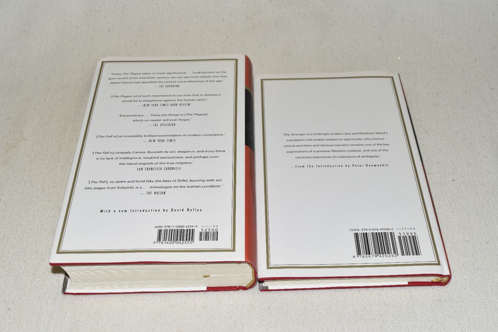 2V HCDJ ALBERT CAMUS Everyman’s Library STRANGER PLAGUE FALL EXILE KINGDOM FINE!