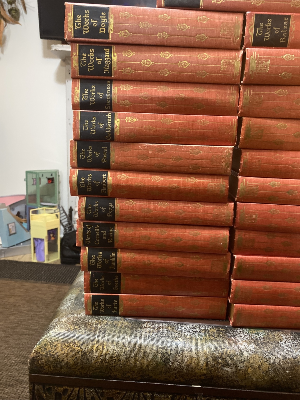 CLASSICS LOT OF 23 “THE WORKS OF“ LACK’s READERS SERVICE CO BOOKS, RED COVER