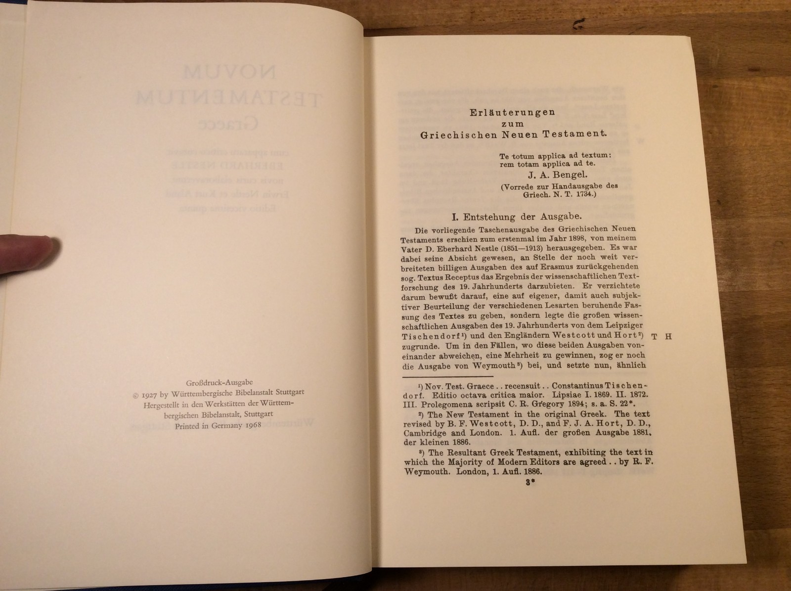 Novum Testamentum Graece, Greek, Vintage 1968 Hardcover