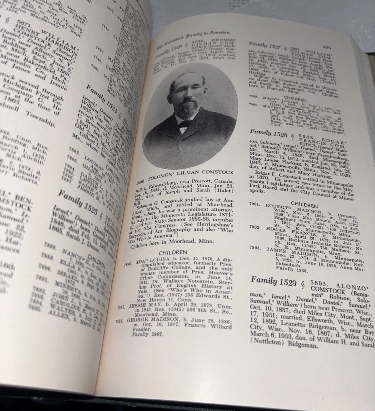 A History And Genealogy Of The Comstock Family In America 1949 Hardback Green