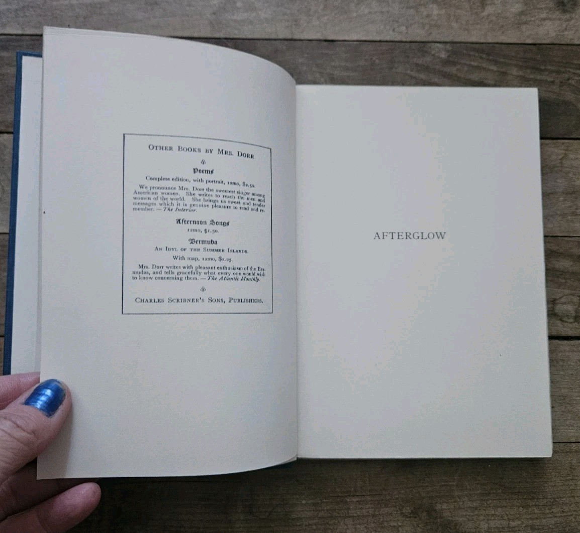 1901. AFTERGLOW by Julia C R Dorr | Antique 1st Edition HC Poetry Book Gorgeous