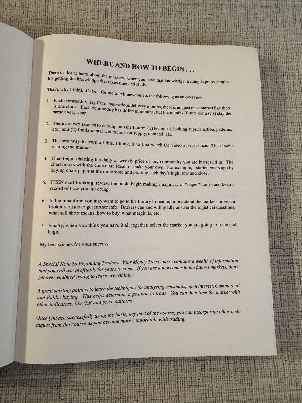 The Money Tree Larry Williams Way to Wealth Trading Futures PB 1995
