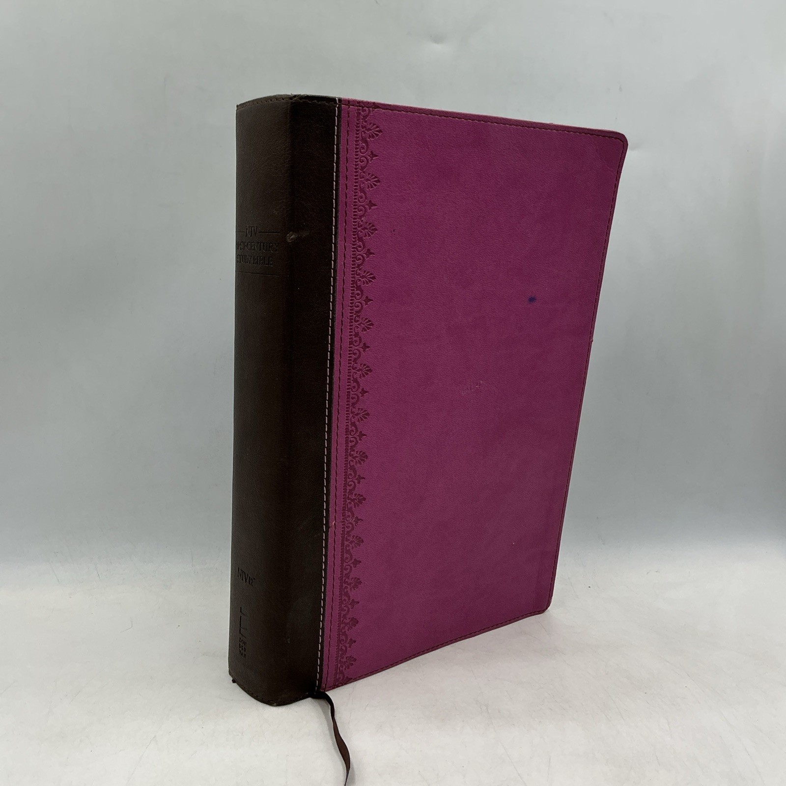 Zondervan NIV First Century Study Bible Dobson Italian Duo Tone Chocolate Orchid