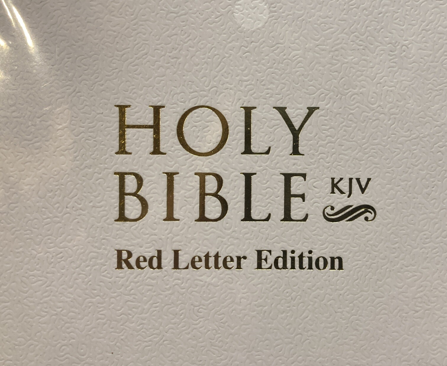 Holy Bible KJV Old & New Testament Red Letter Edition White Leatherette