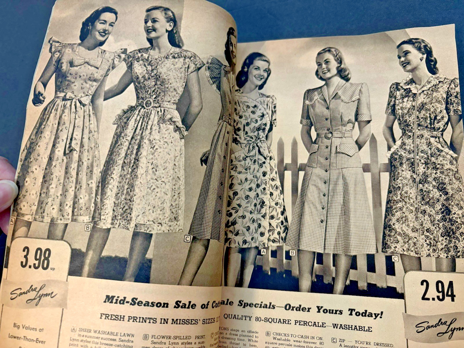 Vintage Spiegel Spring & Summer 1947 Catalog Fashion Home Paper Back Order Form
