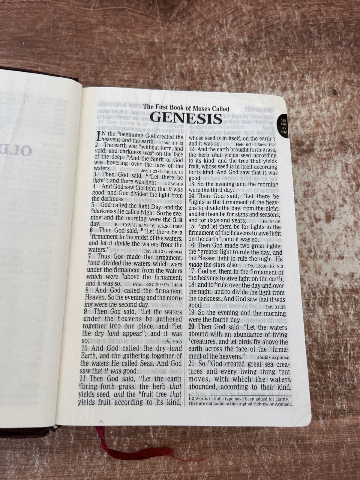 HOLY BIBLE NKJV Giant Print Nelson 1992 Red Letter Ed. Burgundy Bonded Leather