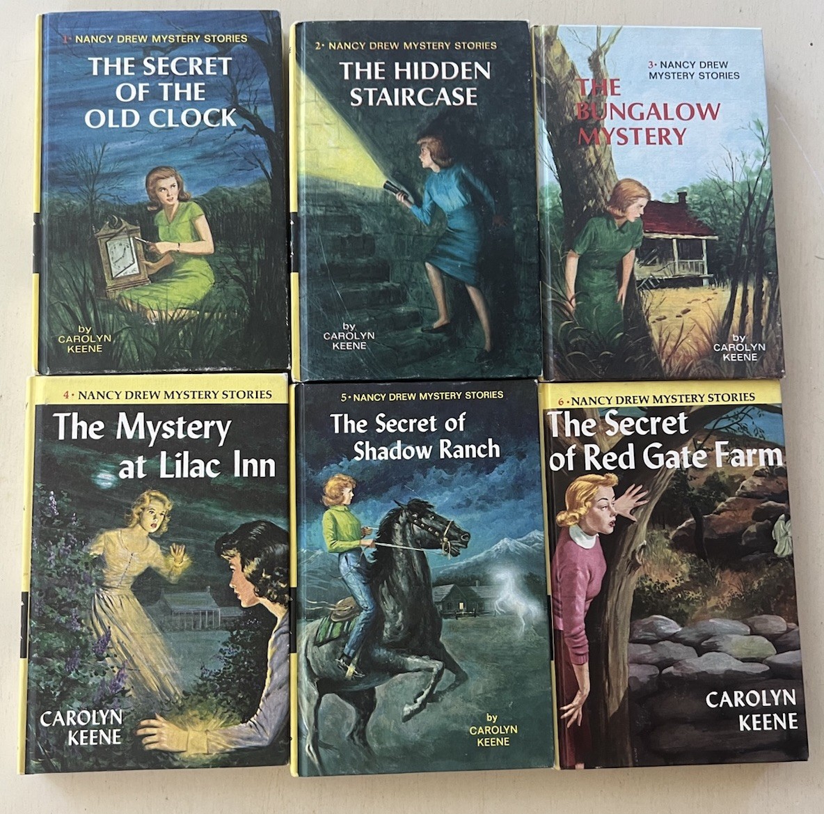 Nancy Drew Mystery Stories Vol 1-6 Lot Of 6 Hardcover By Carolyn Keene 1959-1965