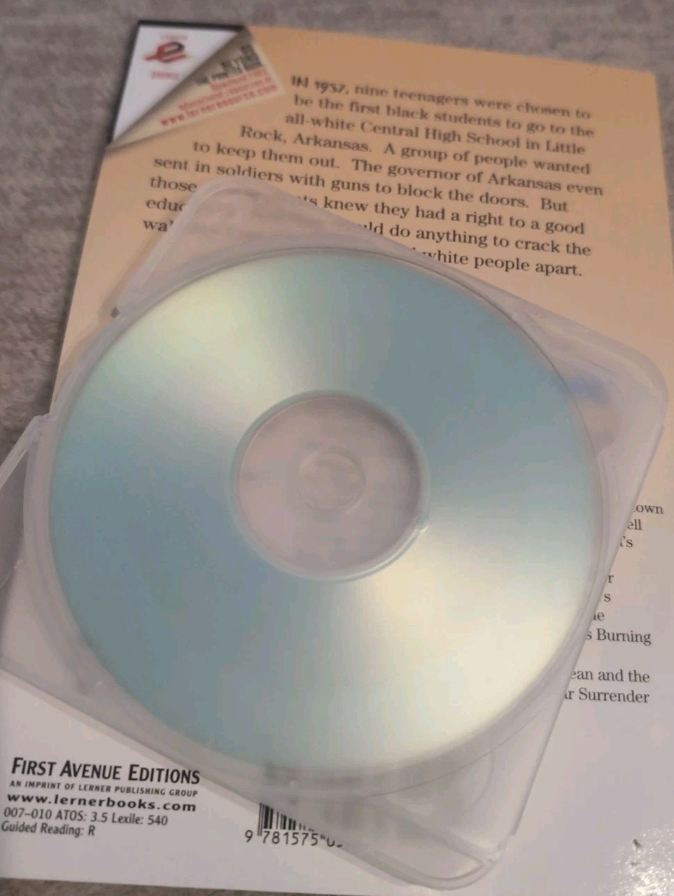 Cracking the Wall: The Struggles of the Little Rock Nine Black History CD &Book