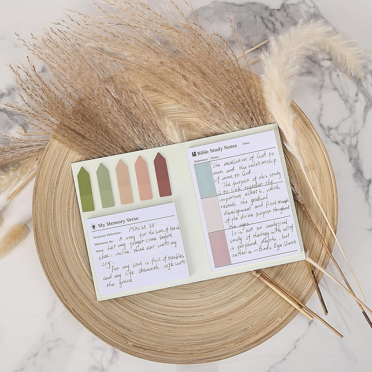 Enhanced Bible Study Experience with 225 Sticky Notes & 125 Tab Set in Vintage