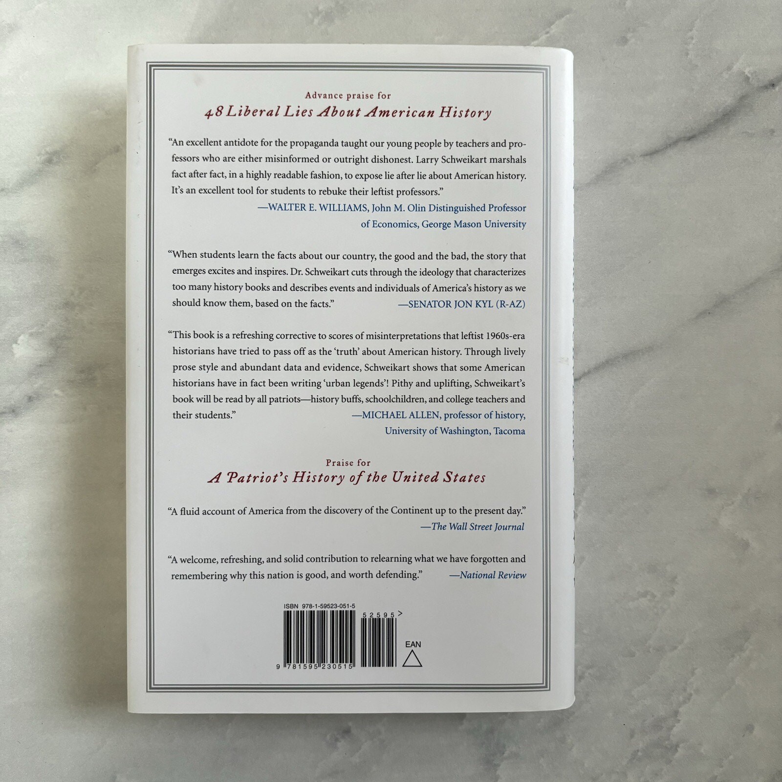 48 Liberal Lies About American Histo- paperback, 9781595230560, Larry Schweikart