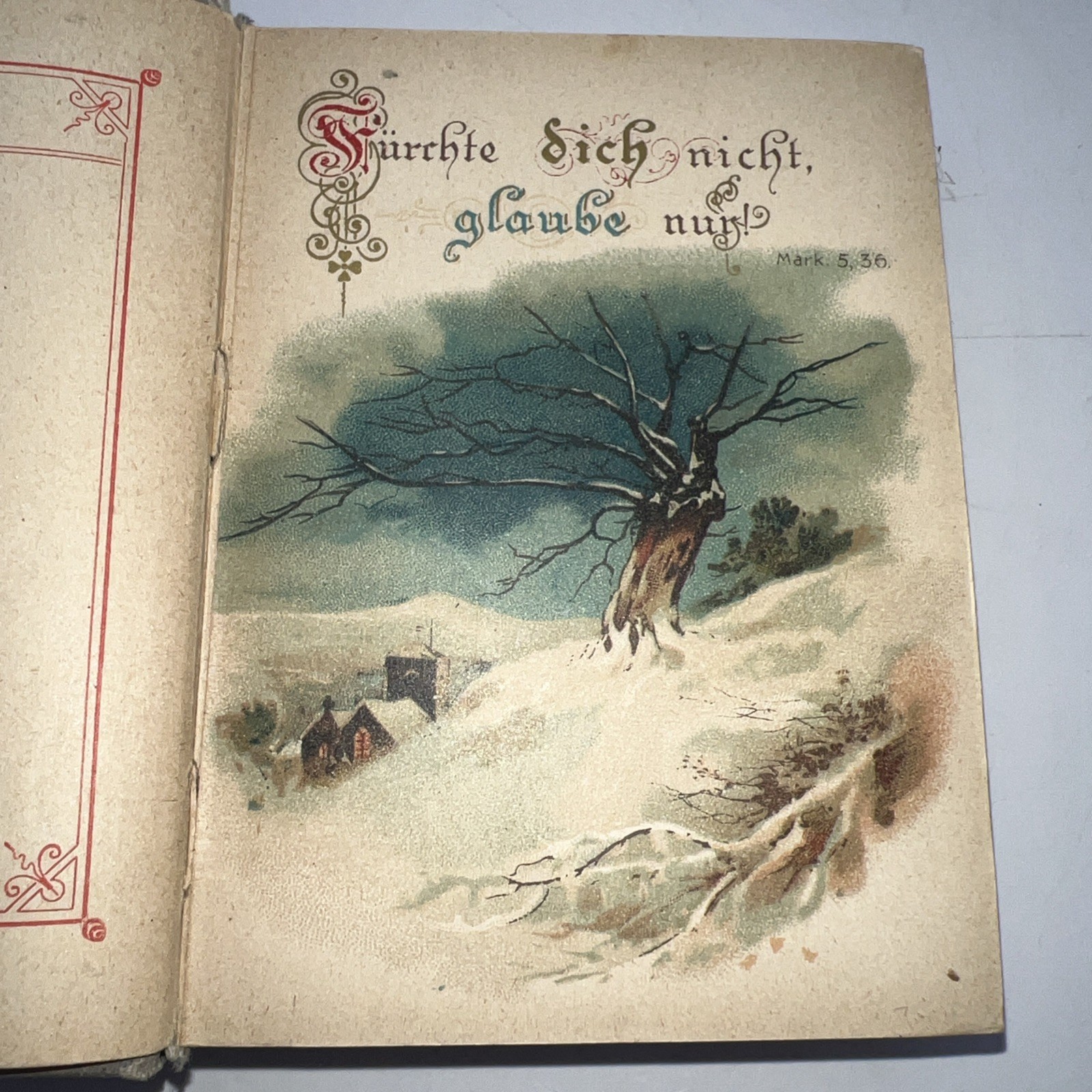 Vintage Forget Me Not German Prayer Book „Christliches Vergissmeinnicht“