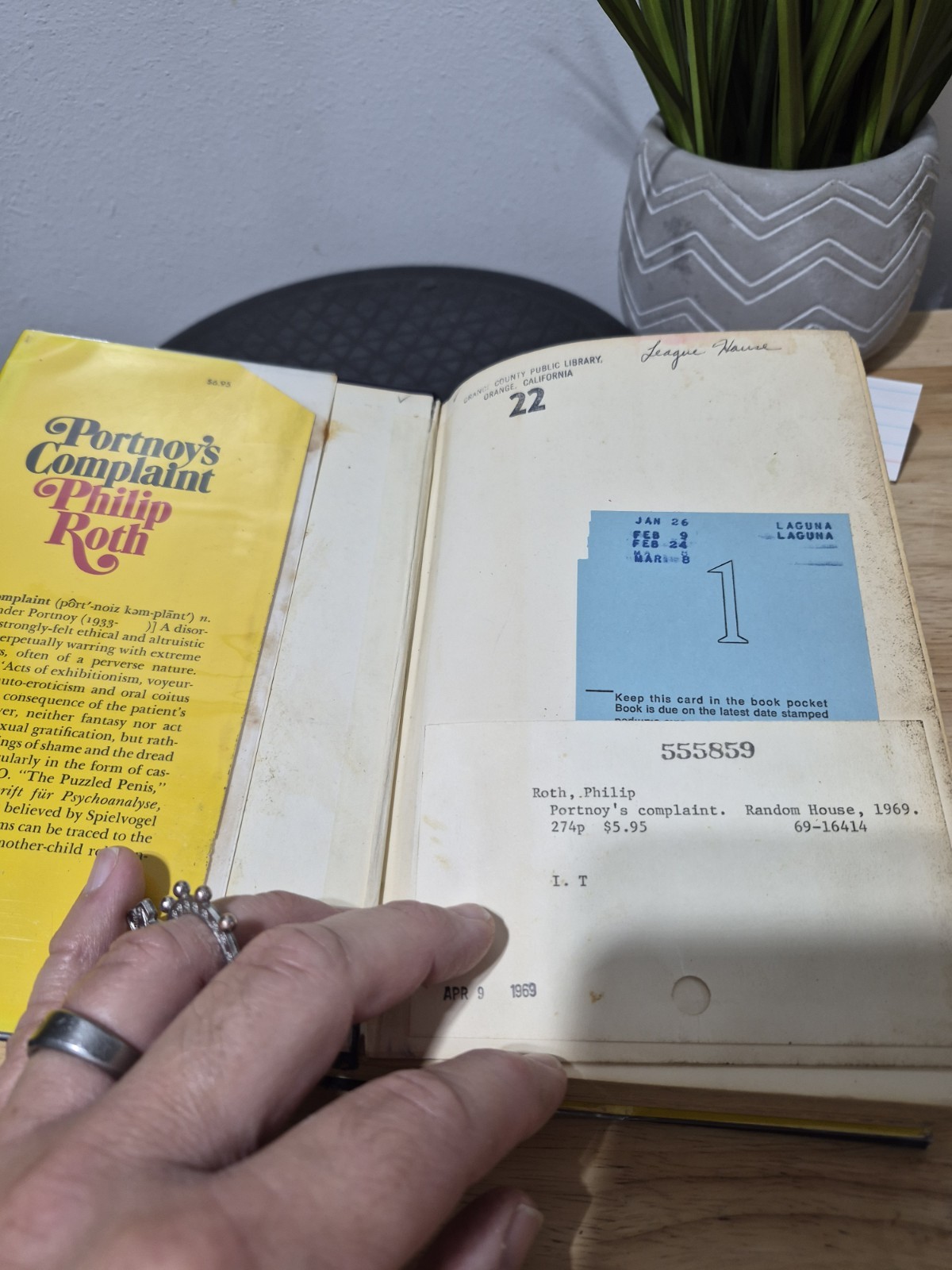 Portnoy’s Complaint by Philip Roth 1969 First Edition Hardcover Dust Jacket