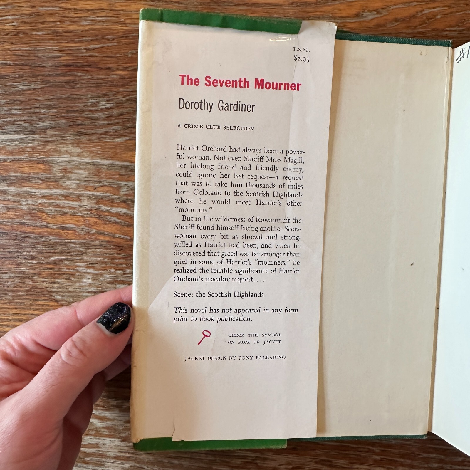 The 7th Mourner by Dorothy Gardiner 1958 Crime Club First Edition Hardcover GOOD