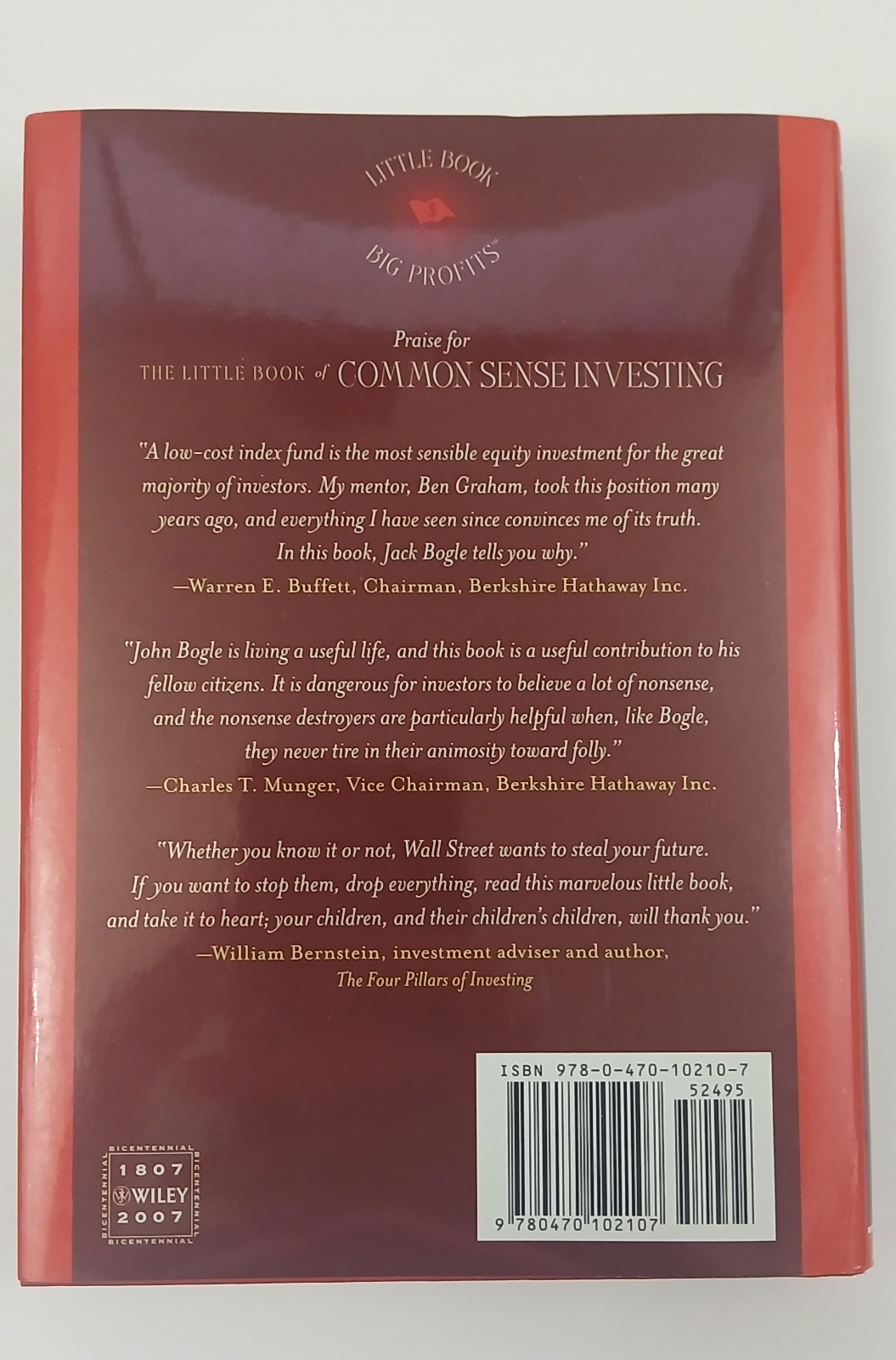 Little Book of Common Sense Investing Hardcover John Bogle 2007