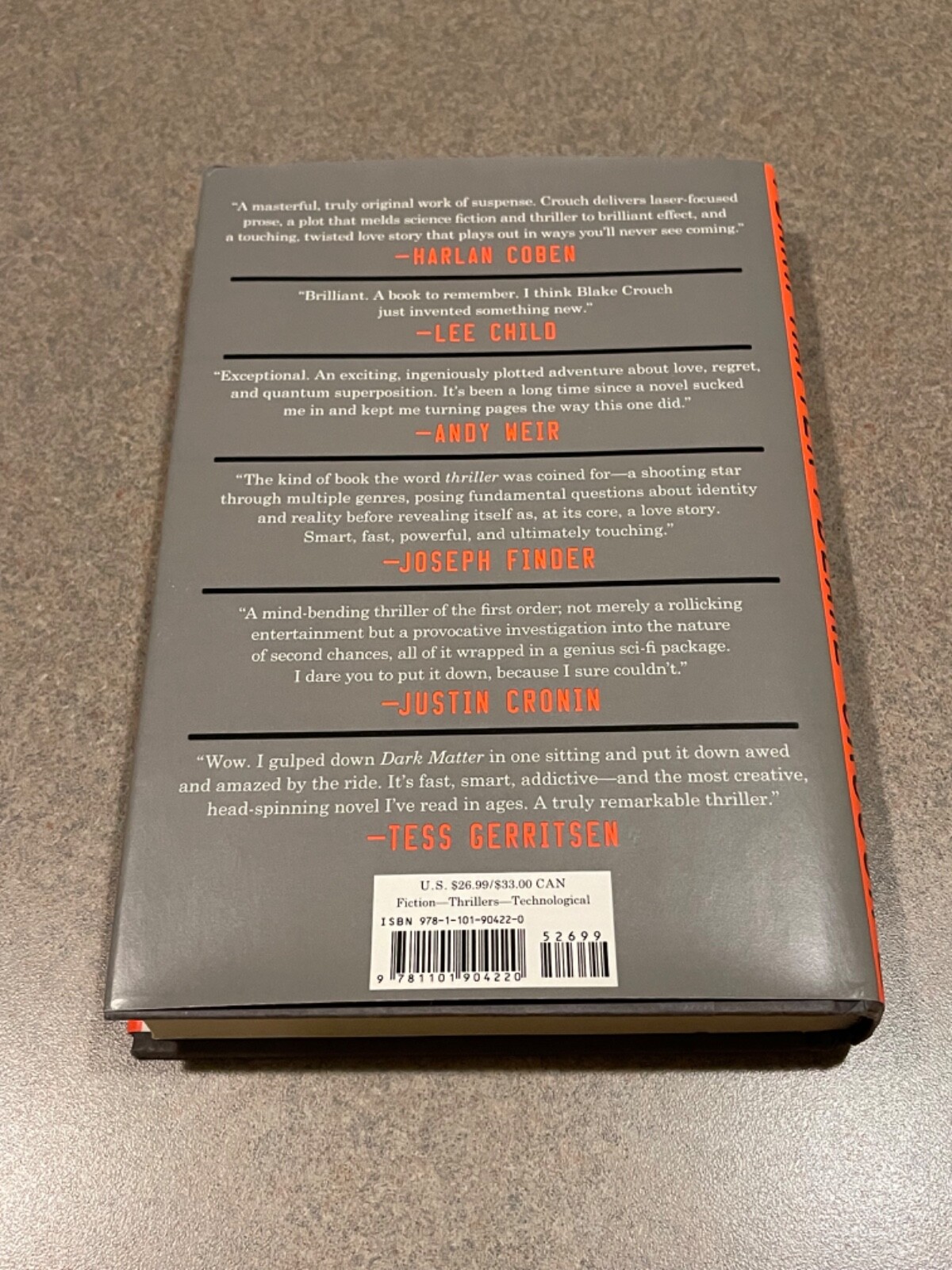 Dark Matter : A Novel by Blake Crouch (First Edition, 12th Printing Hardcover)