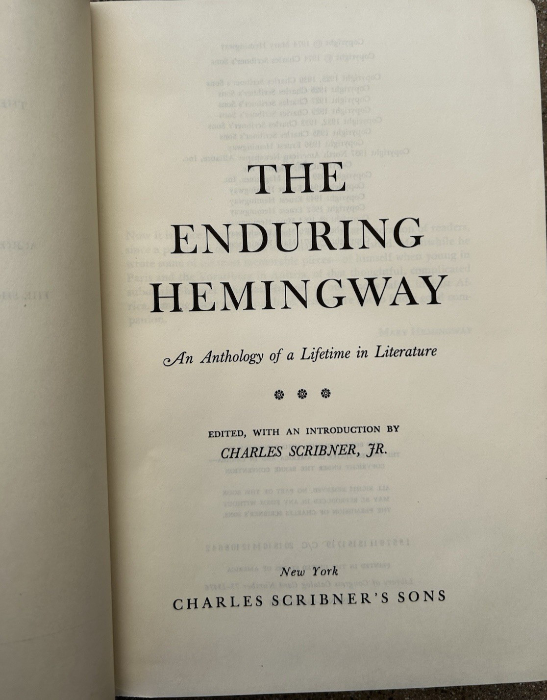 The Enduring Hemingway 1974 Hardcover Poor Dust-jacket Vintage Collectors Book