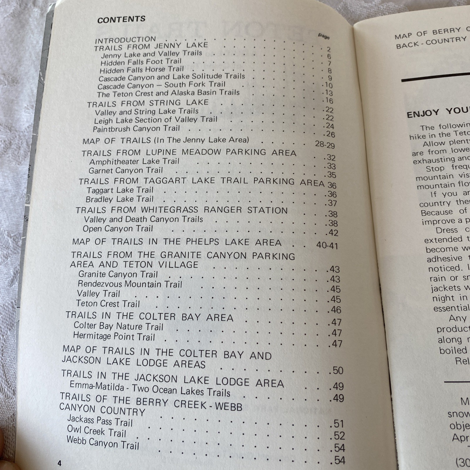 “Teton Trails”- Pamphlet (56 Pages) by Brian Harry with Illustrations 1982 PB