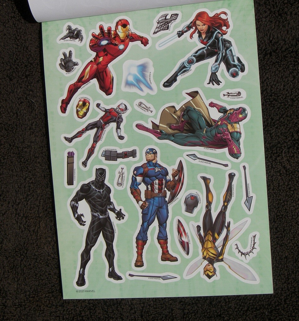 4 Book Marvel Avengers Create a Scene Sticker Activity Pad Heroic Coloring Hulk