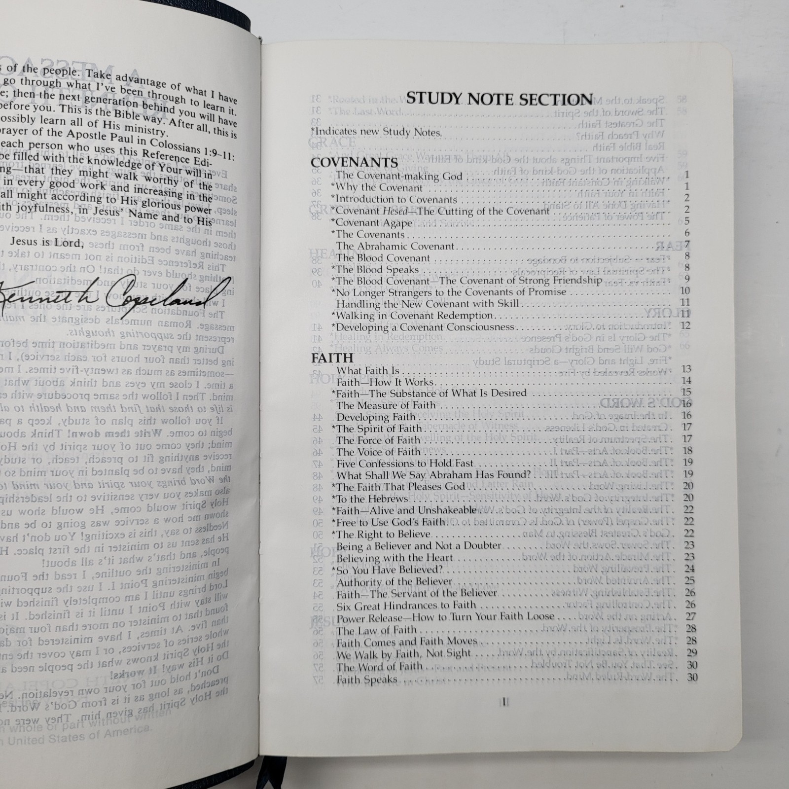 Kenneth Copeland Bible 1991 Genuine Leather Navy Blue Reference Concordance KJV