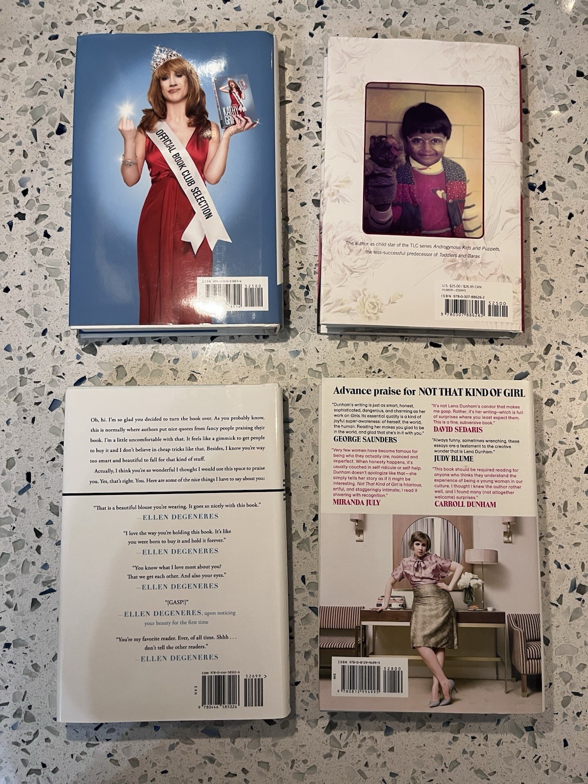 Lot Of 4 Celebrity Autobiographies Mindy Kaling Kathy Griffin Lena Dunham Ellen