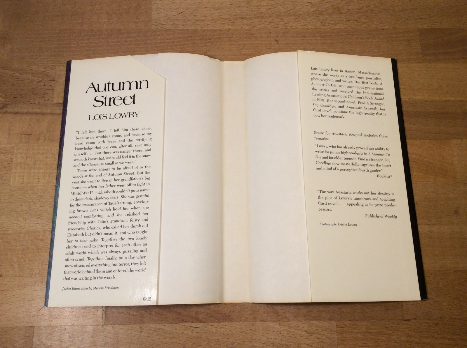 Autumn Street, SIGNED Lois Lowry, Hardcover 1st Printing