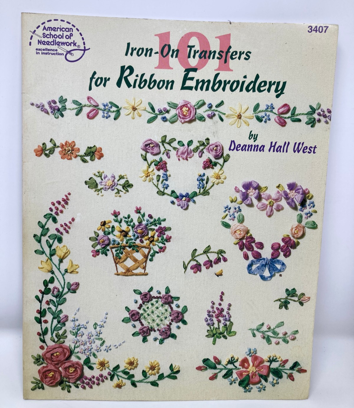 Iron On Transfers for Ribbon Embroidery & Needlework Encyclopedia Flowers Set 2
