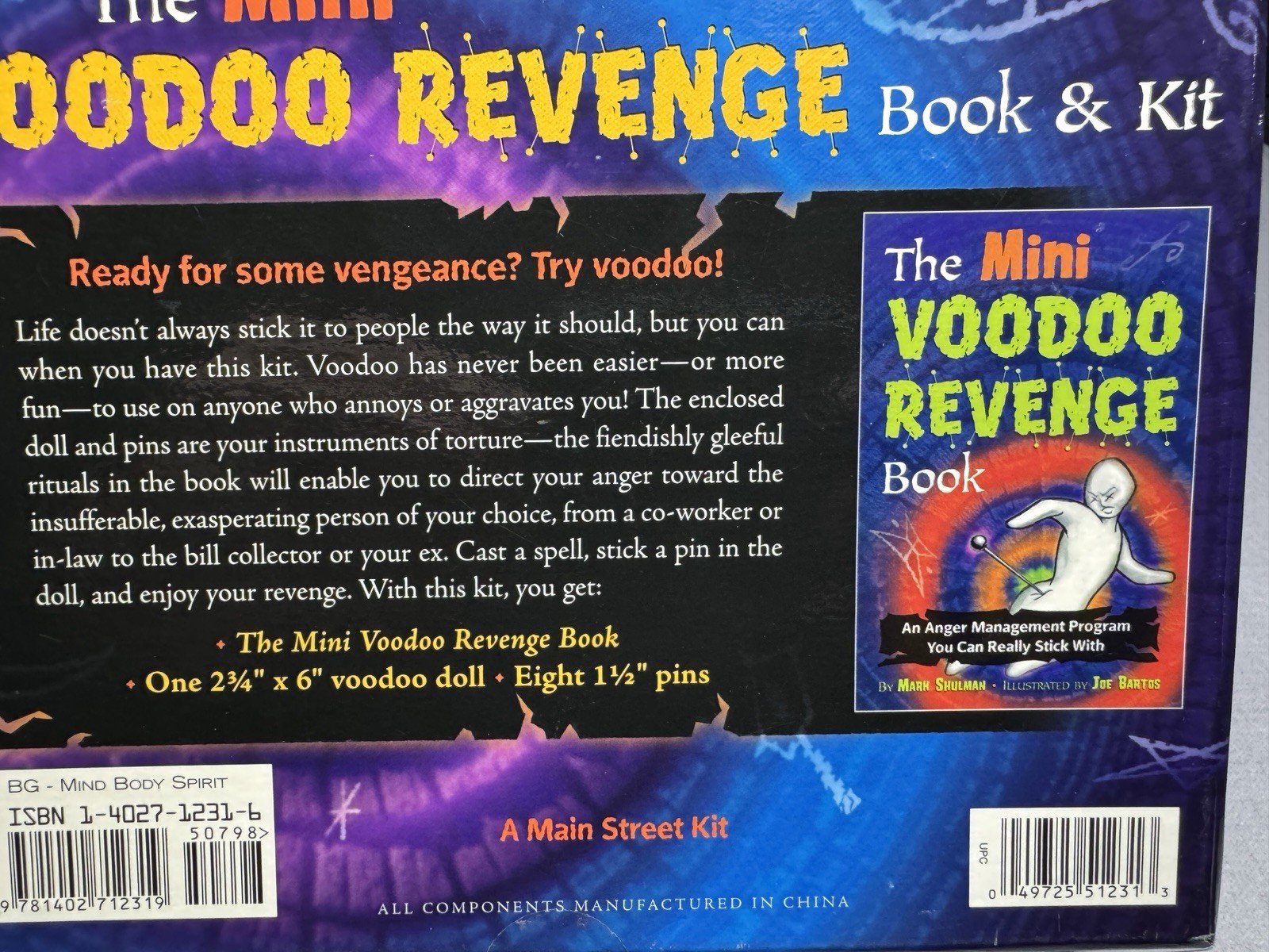 Mini Voodoo Revenge Book & Doll – Gift Set Paperback Humor Novel Very Good