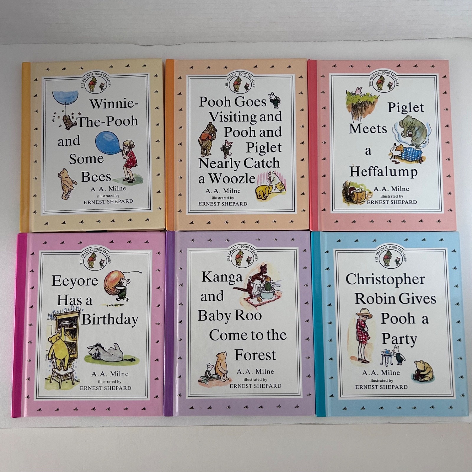 Vintage WINNIE THE POOH 6 Mini Book Hardcover Set 1990 Promo BP Gas Station