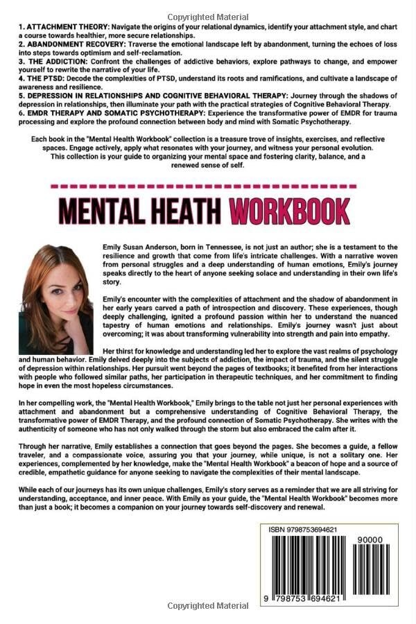 Mental Health Workbook: 6 Books in 1 – Emily Attached – Paperback – 1 Day Ship