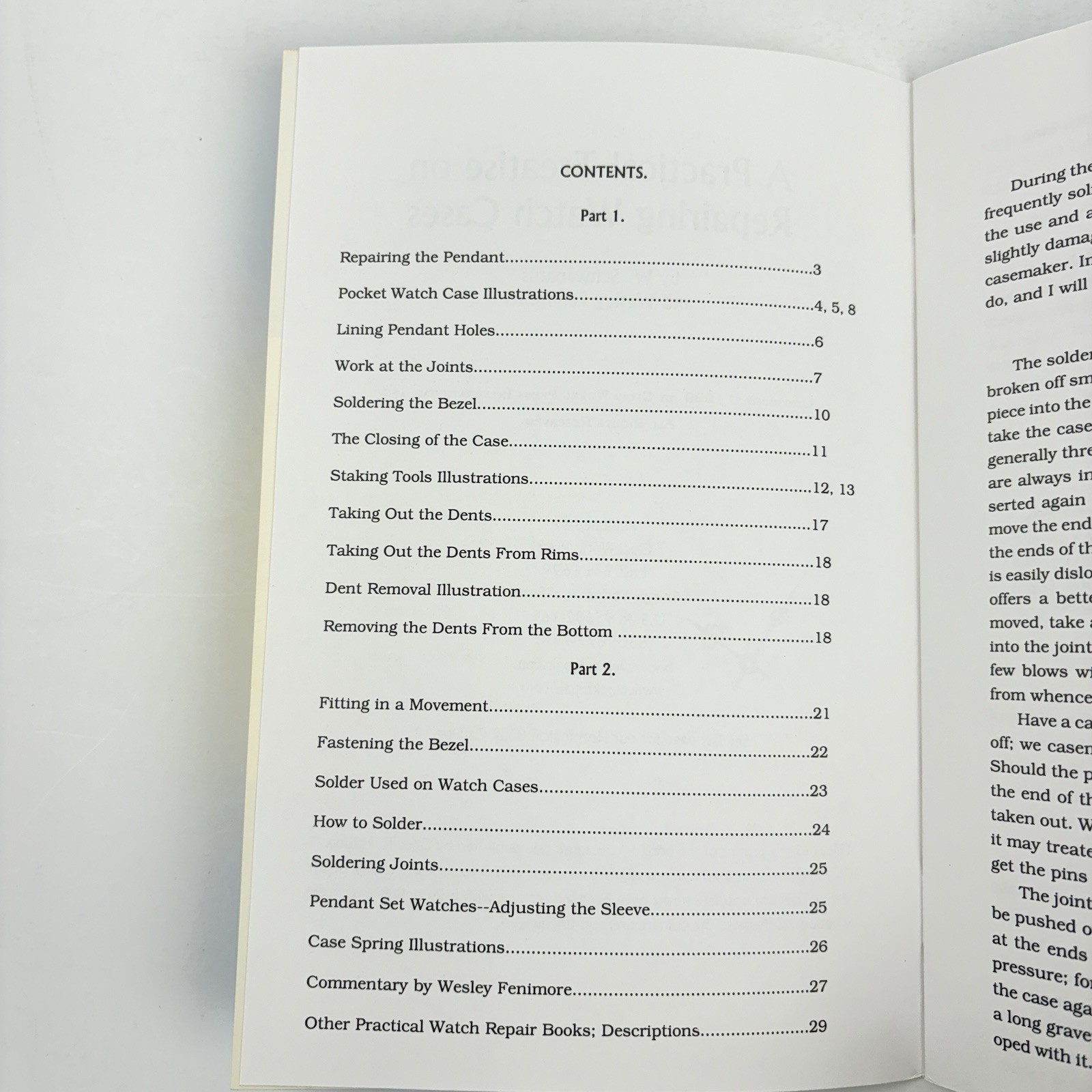 A Practical Treatise On Repairing Watch Cases By Schwanatus & Fenimore, Reprint