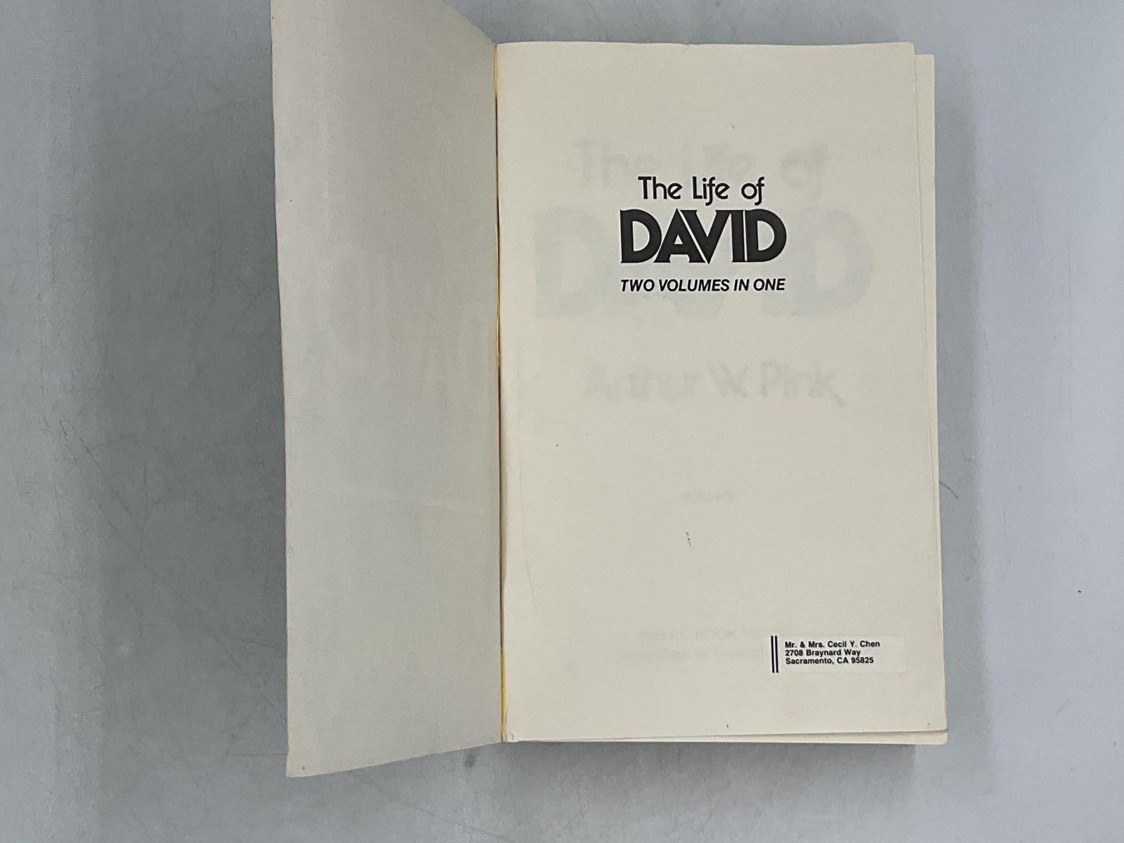 The Life Of David Arthur W. Pink Trade Paperback Baker 1981 Vintage