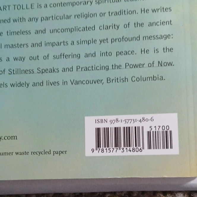 The Power of Now Eckhart Tolle Paperback New World Library Spirituality Guide