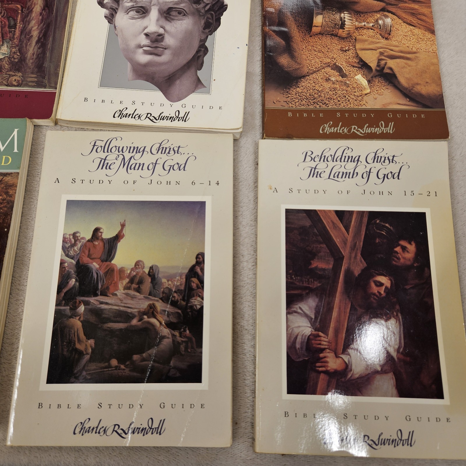 Charles L. Swindoll Book Lot Of 10 Bible Study Guidea Moses Jesus Our Lord PB