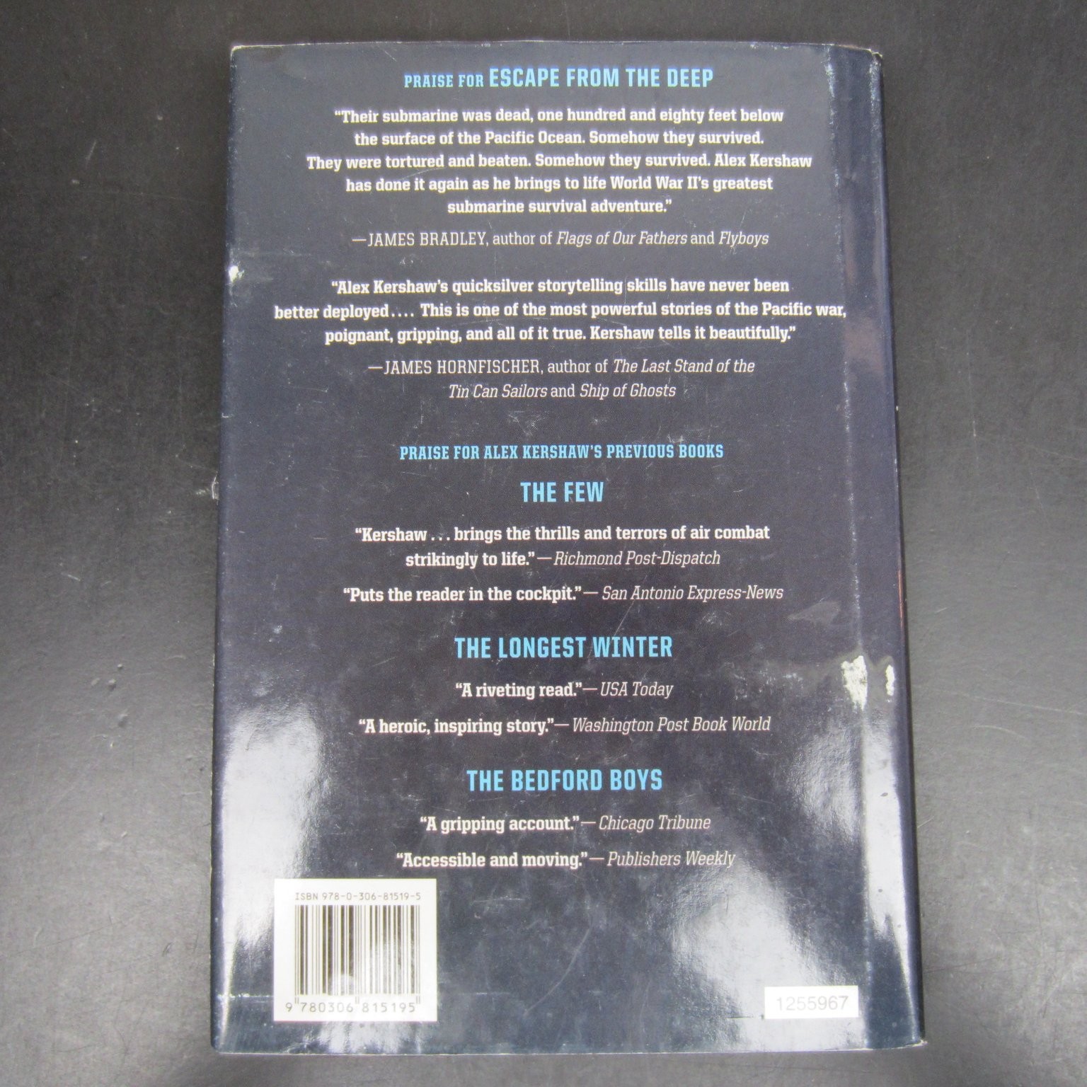 Escape From The Deep Alex Kershaw 2008 WWII Submarine History Da Capo Press HCDJ