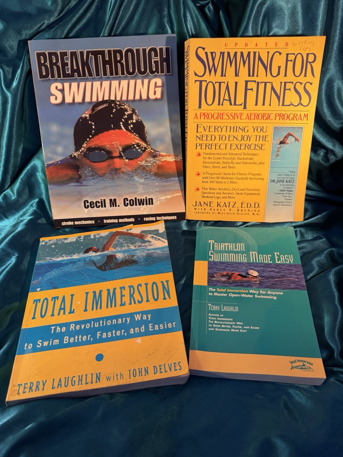 LOT of 4 BOOKS ABOUT SWIMMING! Total Immersion, Triathlon Swimming, TotalFitness