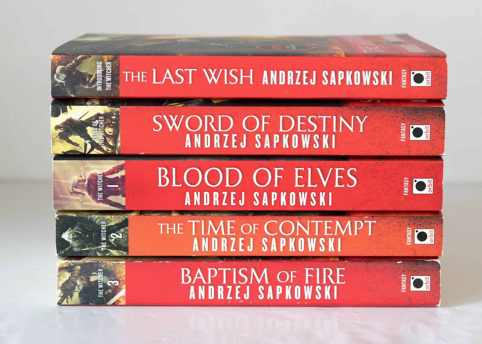 Andrzej Sapkowski THE WITCHER Series Lot of 5 (#1-5) Set Trade Paperback Books