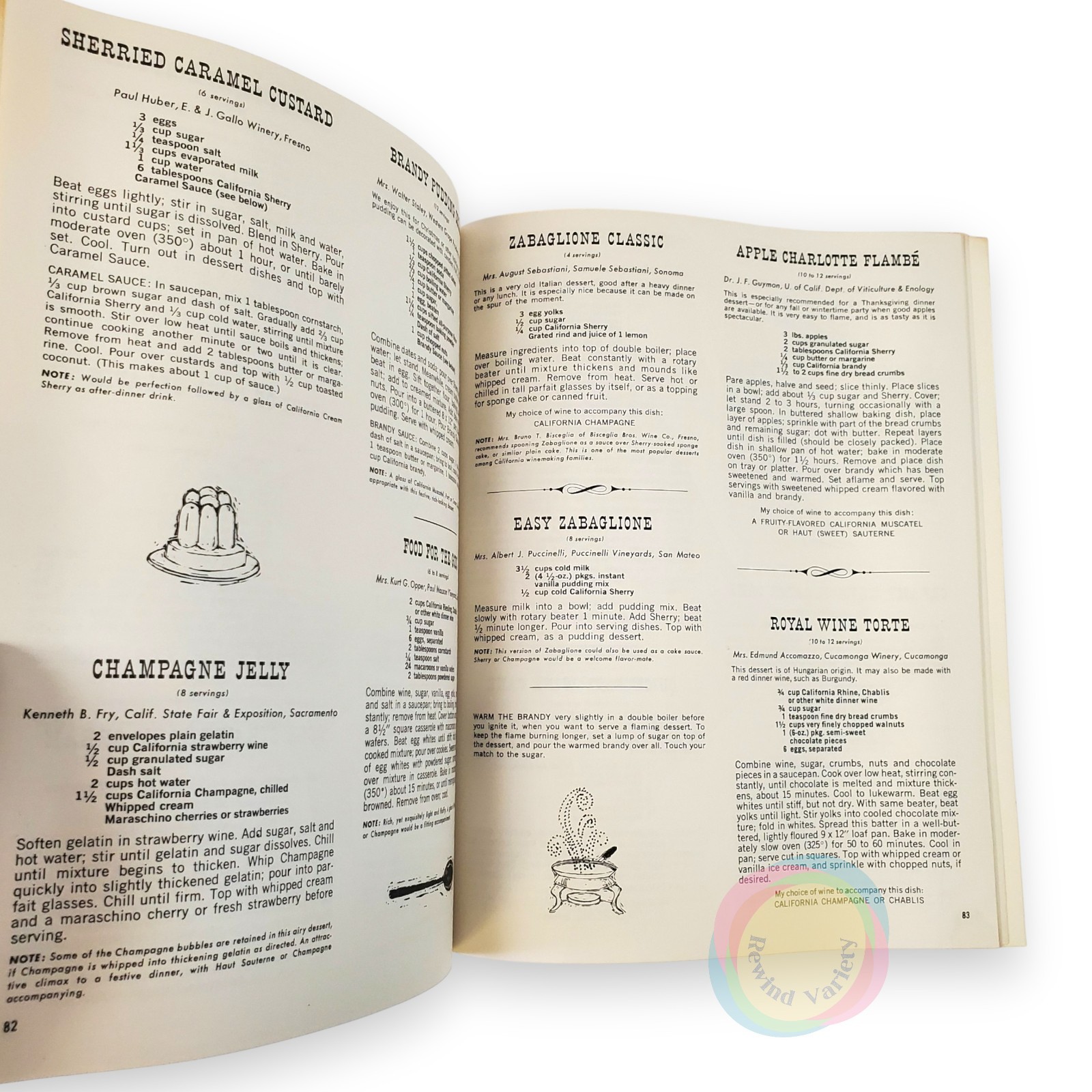 VTG 1968 Favorite Recipes of California Winemakers Cookbook Wine Pairings 60s